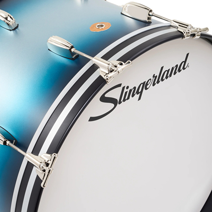 SLINGERLAND Radio King Outfit Blue & Silver Lacquer 4 Parça (18B/12T/14F/14S) Akustik Davul Seti
