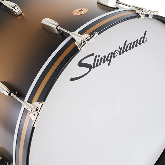 SLINGERLAND Radio King Outfit Black & Gold Lacquer 5 Parça (22B/10T/12T/16F/14S) Akustik Davul Seti