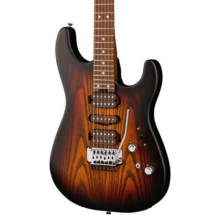 Charvel Guthrie Govan MJ San Dimas SD24 CM Caramelized Akçaağaç Klavye Three-Tone Sunburst Elektro Gitar