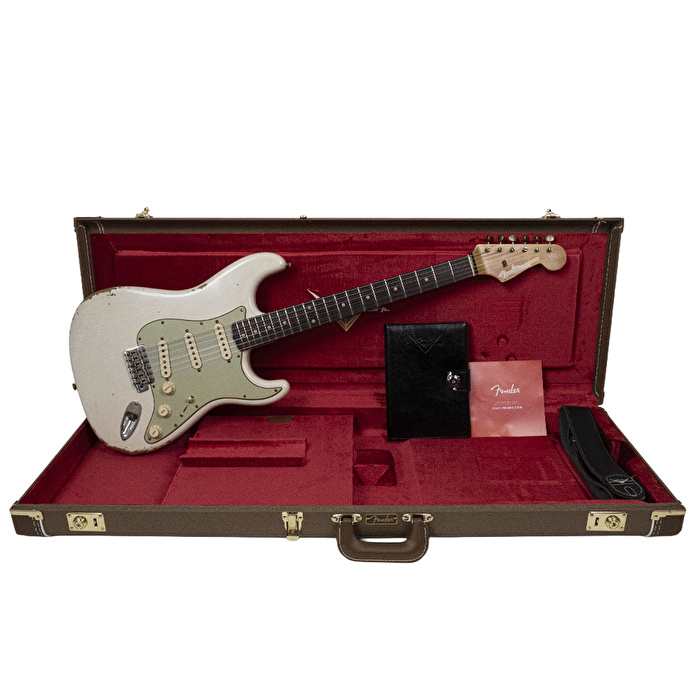 Fender Custom Shop 1962 Stratocaster Relic Gülağacı Klavye Aged Olympic White Elektro Gitar