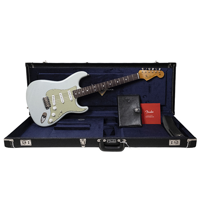 Fender Custom Shop Limited Edition 1965 Stratocaster Journeyman Relic Gülağacı Klavye Faded Sonic Blue Elektro Gitar
