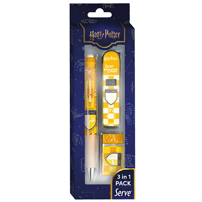 SERVE Harry Potter Hufflepuff Damalı Uçlu Kalem Seti