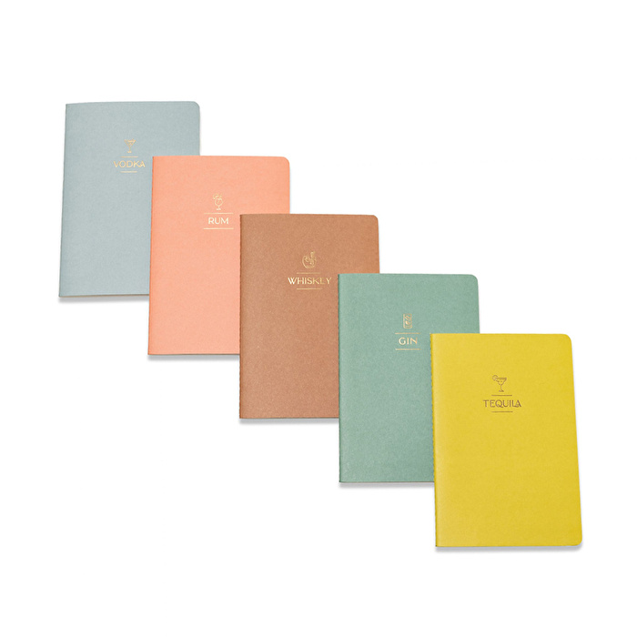 DESIGNWORKS INK Kokteyl Tarifi Not Defteri (5'li Set)