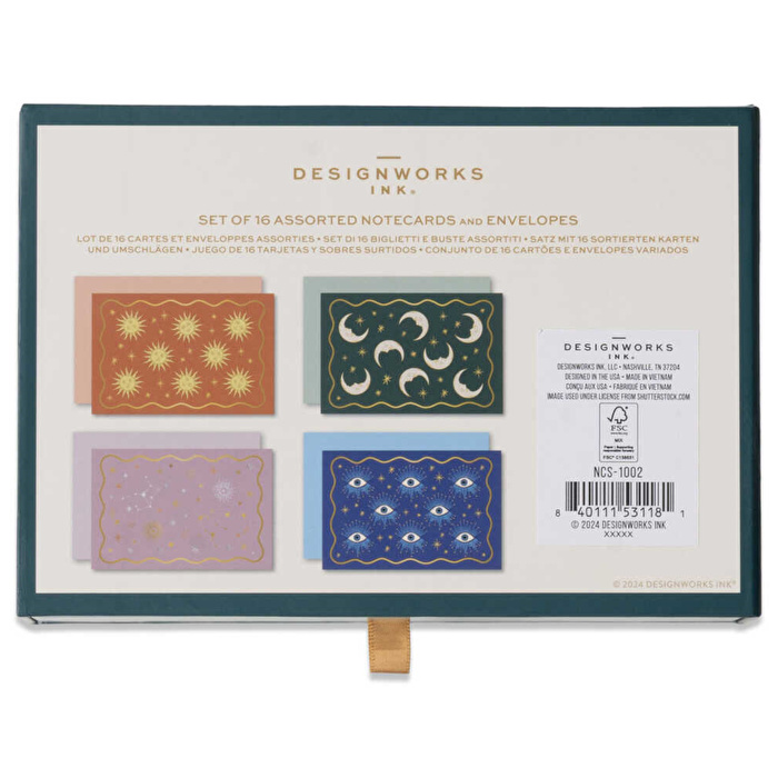 DESIGNWORKS INK Gökyüzü Temalı Not Kartları – 16’lı Karışık Set