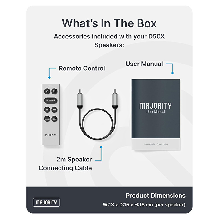 Majority D50X Raf Tipi Hoparlör - Bordo