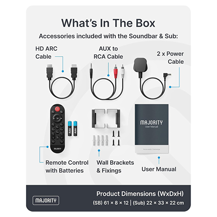 Majority Naga 60 Plus Wireless Sub Soundbar