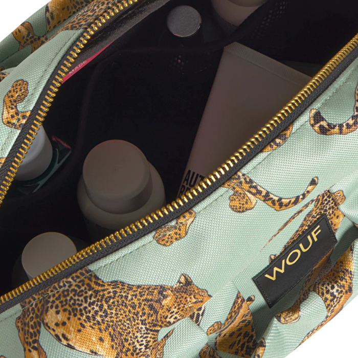WOUF Emerald Leopard Large Toiletry