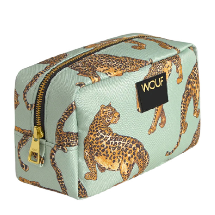 WOUF Emerald Leopard Toiletry Bag