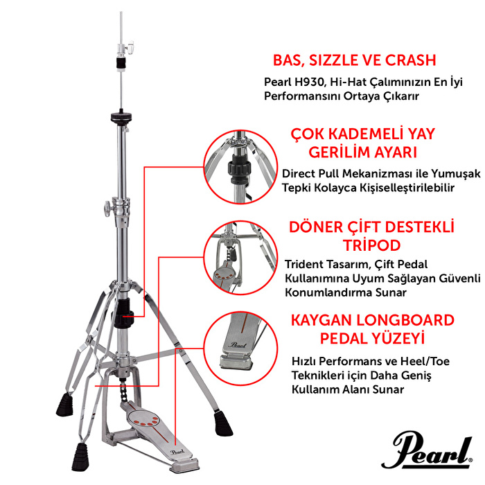 PEARL H-930 - Demonator Hi-Hat Sehpası