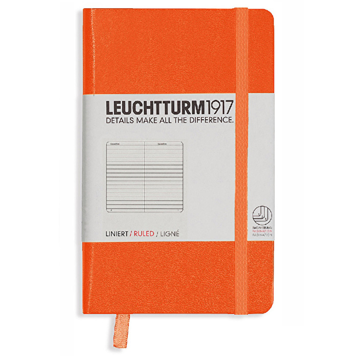 LEUCHTTURM Not Defteri Cep Boy (A6) Sert Kapak Düz Turuncu