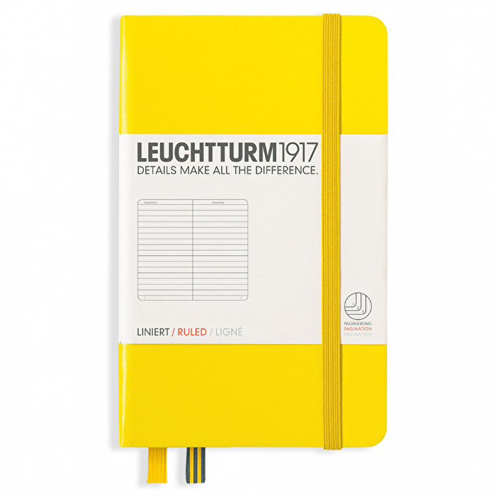 LEUCHTTURM Not Defteri Cep Boy (A6) Kareli, Limon Sarı