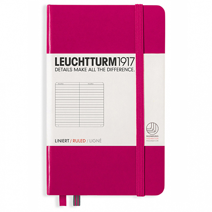 LEUCHTTURM Not Defteri Cep Boy (A6) Çizgili, Vişne