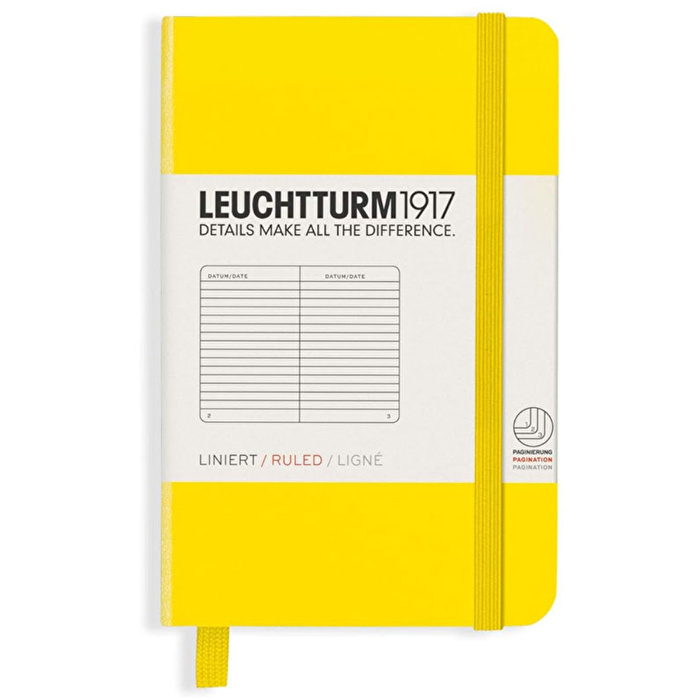 LEUCHTTURM Not Defteri Mini Boy (A7) Çizgili, Limon Sarı