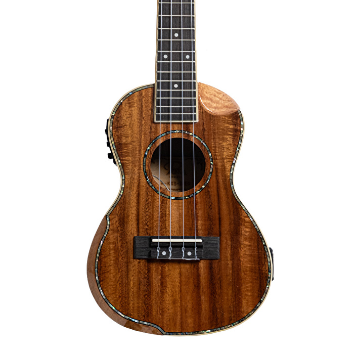 Puka KXS-24EQ Venge Kapak Kesik Kasa Dahili Tunerli Concert Ukulele