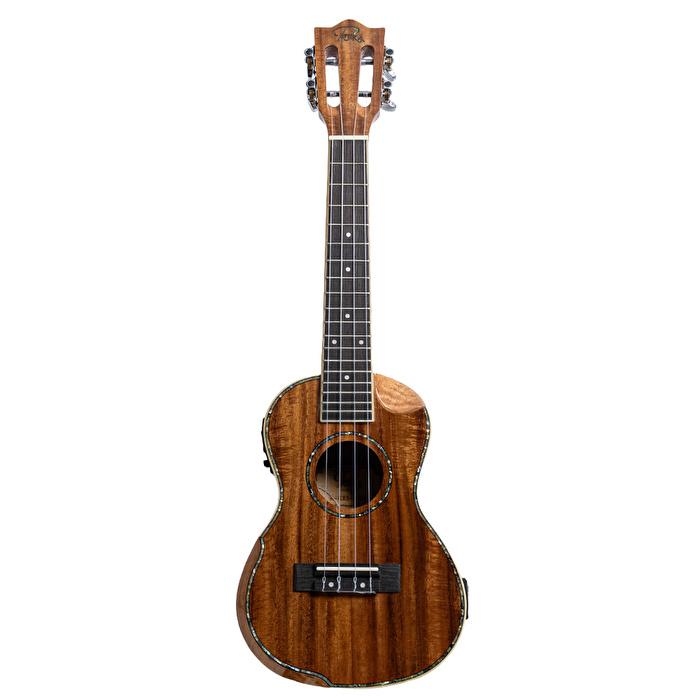 Puka KXS-24EQ Venge Kapak Kesik Kasa Dahili Tunerli Concert Ukulele