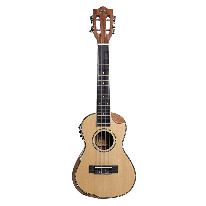 Puka KYTH-24EQ Ladin Kapak Kesik Kasa Dahili Tunerli Concert Elektro Ukulele