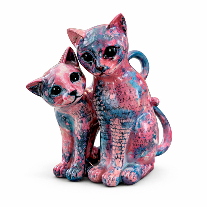 SOFIART Renkli Kedi Figür  21,5x14x20 cm