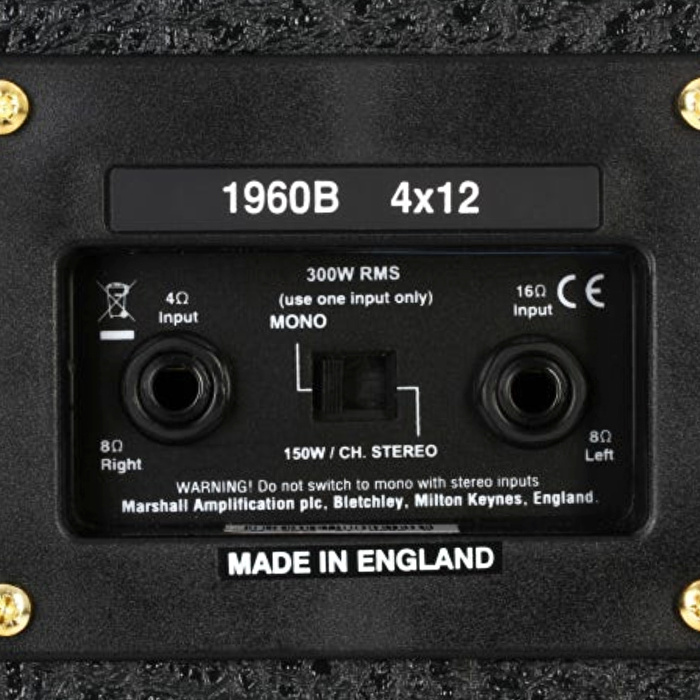 MARSHALL 1960B 4x12” 300W Mono/Stereo Düz Kabin