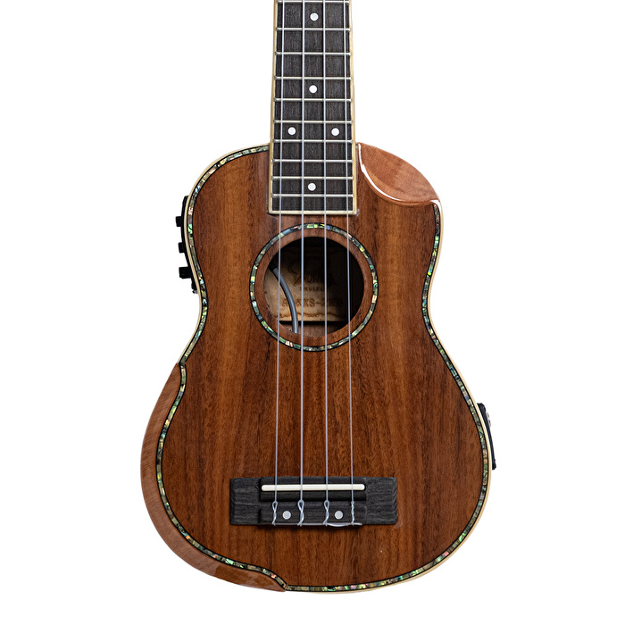 Puka KXS-21EQ Venge Kapak Kesik Kasa Tunerli Soprano Elektro Ukulele