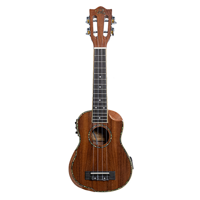 Puka KXS-21EQ Venge Kapak Kesik Kasa Tunerli Soprano Elektro Ukulele