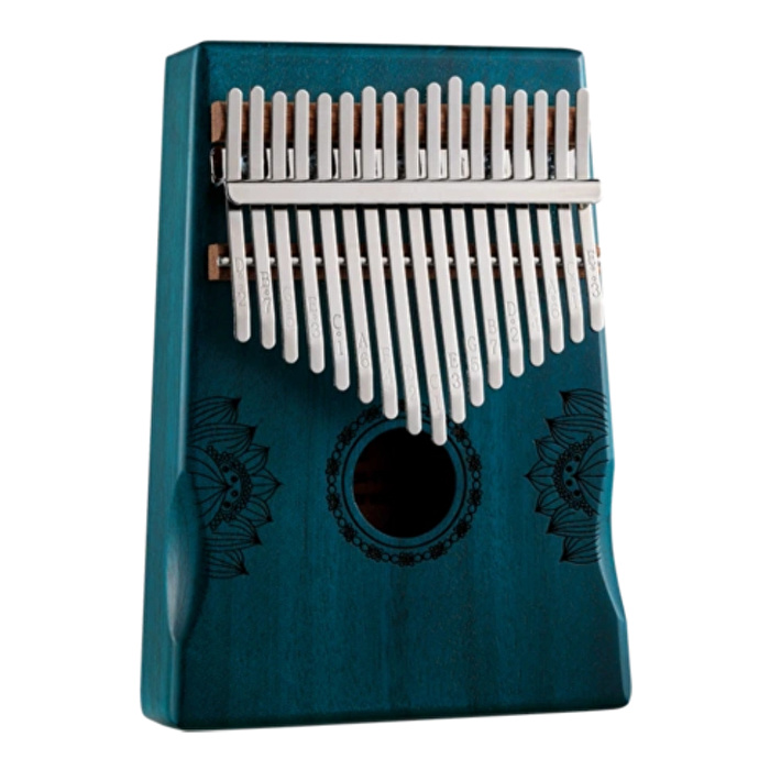 HLURU KHD17-BLUE Huashu Lotus Palm Rest Hollow Mavi 17 Tuşlu Kalimba