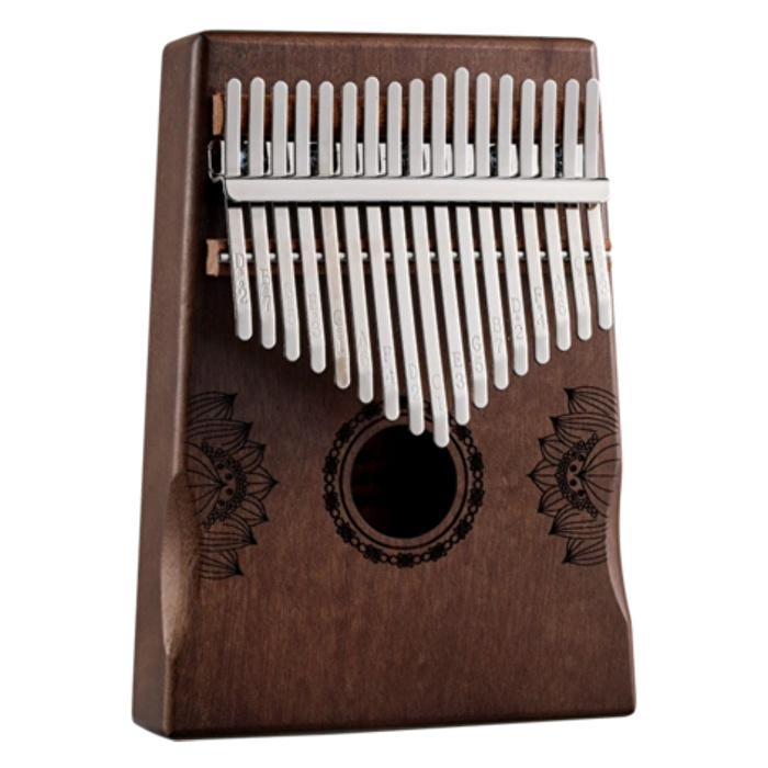 HLURU KHD17-BROWN Huashu Lotus Palm Rest Hollow Kahverengi 17 Tuşlu Kalimba