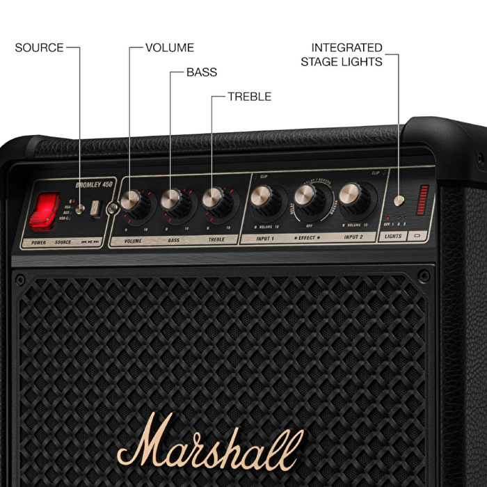 MARSHALL Bromley 450 Black & Brass Partybox Bluetooth Hoparlör