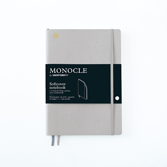 LEUCHTTURM Monocle Serisi, Tablet Boy (B5), Yumuşak Kapak, Noktalı, Açık Gri Defter