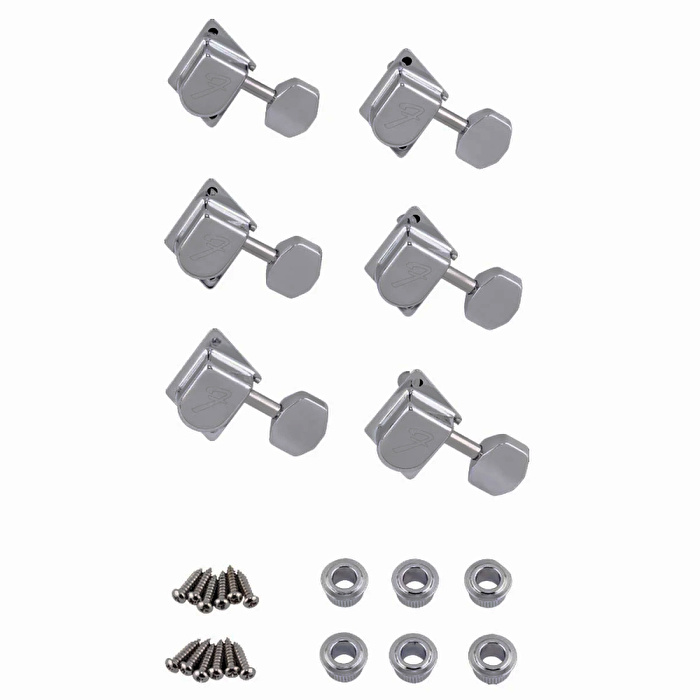 Fender Tuners '70s "F" Logo Chrome Set of 6 Tuning Machines