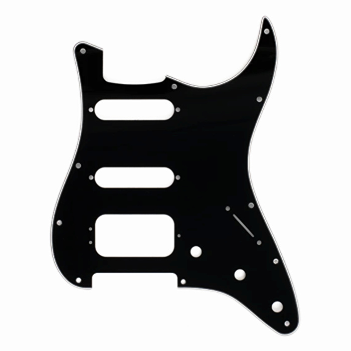 Fender Strat Pickguard 11 Delikli H/S/S Konfigürasyon 3-Ply B/W/B