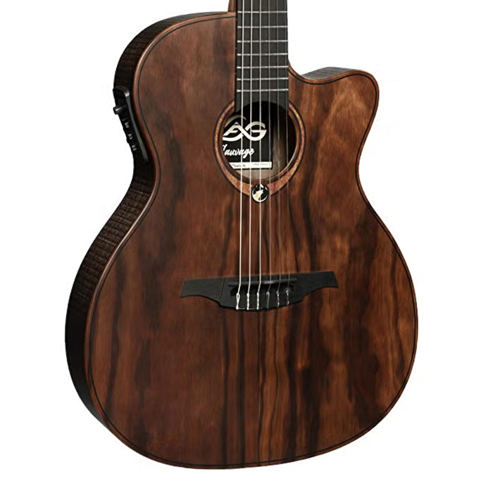Lag SAUVAGE-N-ASCE Naylon Auditorium Slim Cutaway Elektro Klasik Gitar
