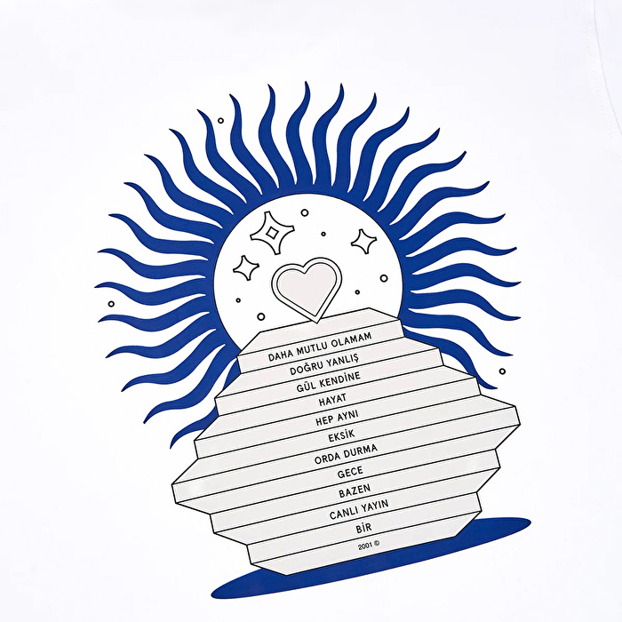 REFLECT STUDIO Gül Kendine Yolculuk Premium Beyaz T-Shirt