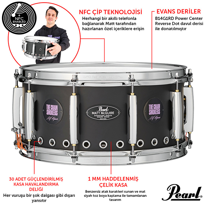 PEARL MM1465S/C - Matt  McGuire Signature "The Chainsmokers" 14"x6.5" Trampet