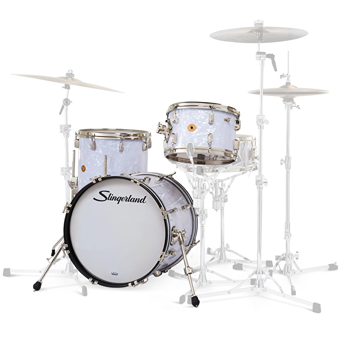 SLINGERLAND Radio King Outfit White Marine Pearl Wrap 3 Parça (18B/12T/14F) Akustik Davul Seti