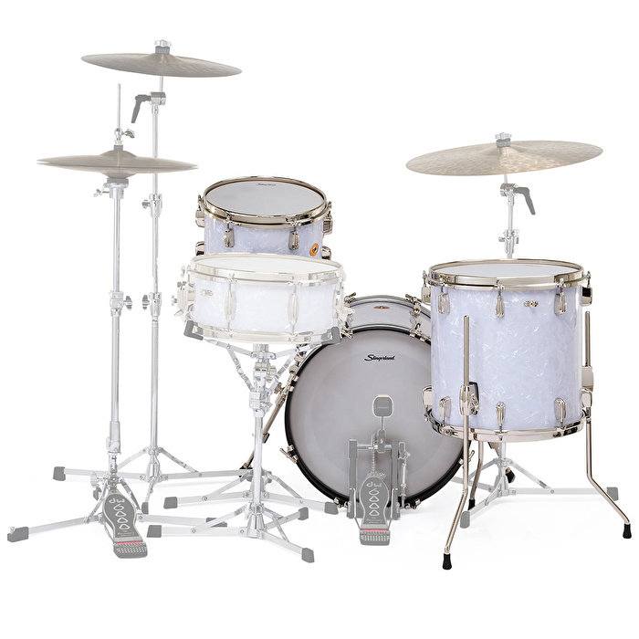 SLINGERLAND Radio King Outfit White Marine Pearl Wrap 3 Parça (18B/12T/14F) Akustik Davul Seti