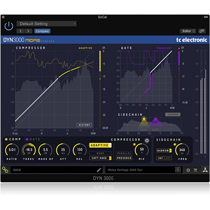 TC ELECTRONIC DYN 3000-DT Midas Heritage 3000 Dynamic Channel Plug-In Ve Hardware Kontrol Arayüzü