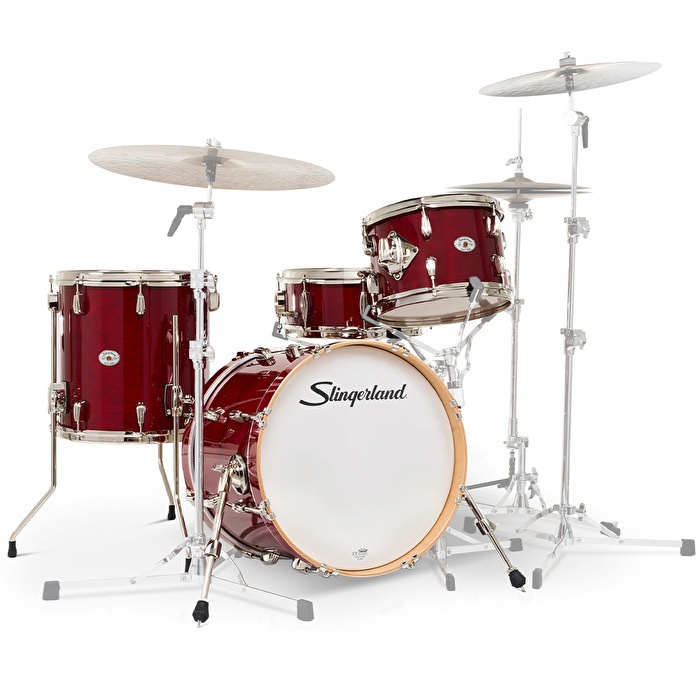 SLINGERLAND Studio King Outfit Royal Crimson Lacquer 4 Parça (18B/12T/14F/14S) Akustik Davul Seti