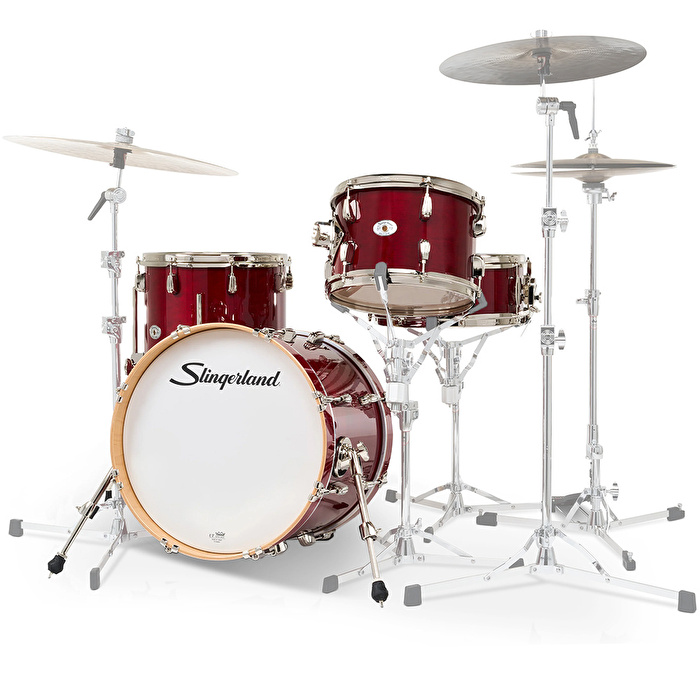 SLINGERLAND Studio King Outfit Royal Crimson Lacquer 4 Parça (18B/12T/14F/14S) Akustik Davul Seti
