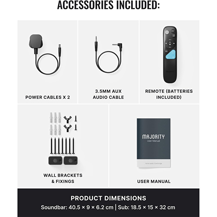 Majority Bowfell Axis 2.1 Atmos 200W Soundbar
