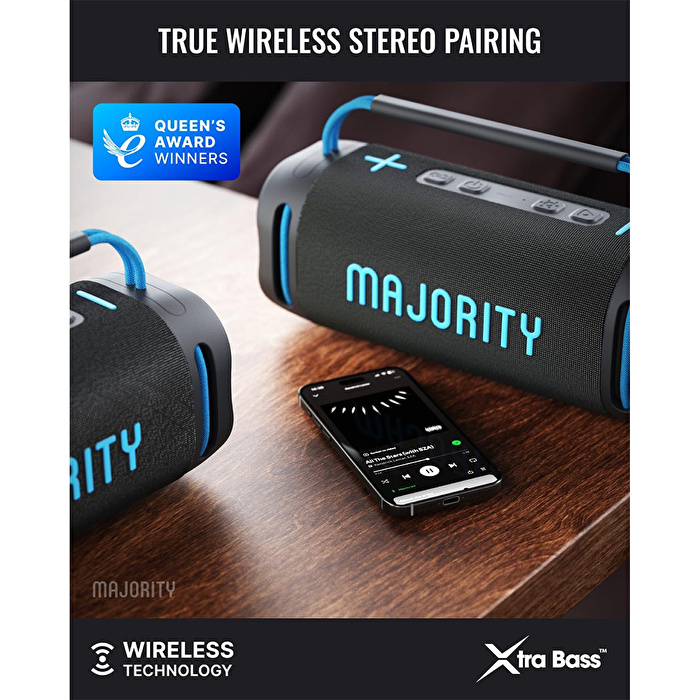 Majority Move 4 (M4) 60W IPX67 Taşınabilir Bluetooth Hoparlör