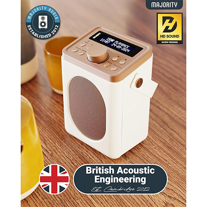 Majority Little Shelford - Krem Taşınabilir DAB/FM Radyo Bluetooth Hoparlör