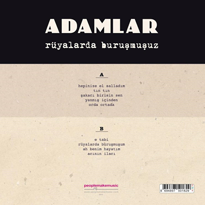 Adamlar - Rüyalarda Buruşmuşuz (Renkli Plak)
