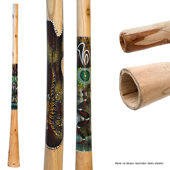 TERRE 38140023 - Boyalı Tik Ağacı Didgeridoo 130 cm