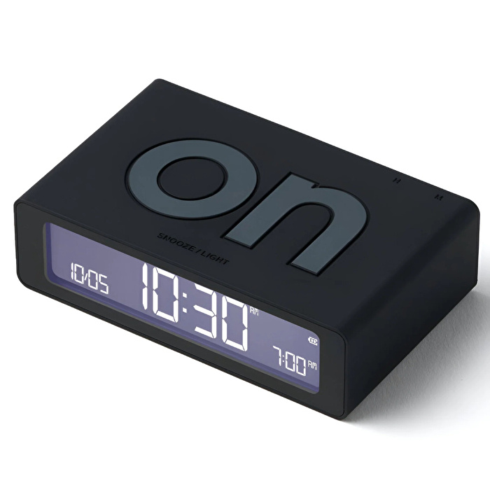 LEXON Flip Mini Şarj Edilebilir Alarm Saat Siyah