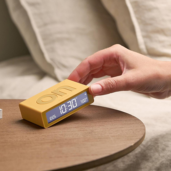 LEXON Flip Mini Şarj Edilebilir Alarm Saat Sarı