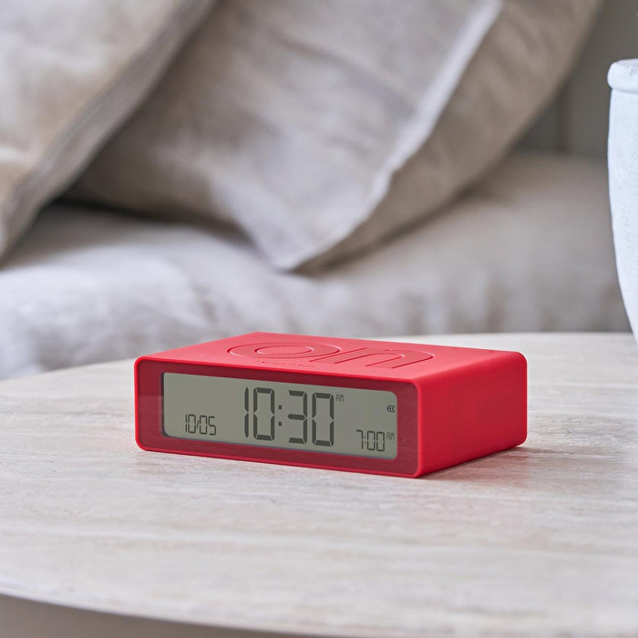 LEXON Flip Mini Şarj Edilebilir Alarm Saat Açık Kırmızı