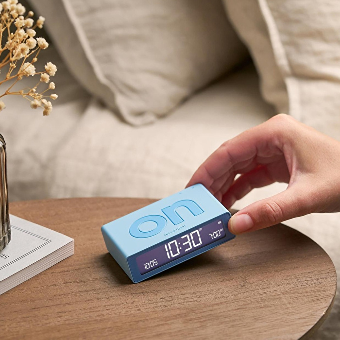 LEXON Flip Mini Şarj Edilebilir Alarm Saat Açık Mavi