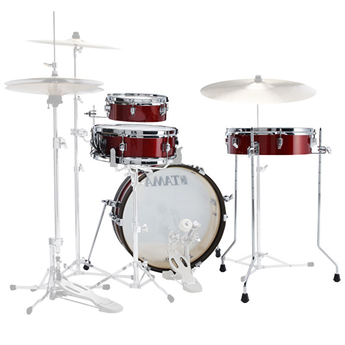 TAMA LJK48P-BRM Club-JAM Pancake Burnt Red Mist 4 Parça (18B/10T/13F/12S) Akustik Davul Seti