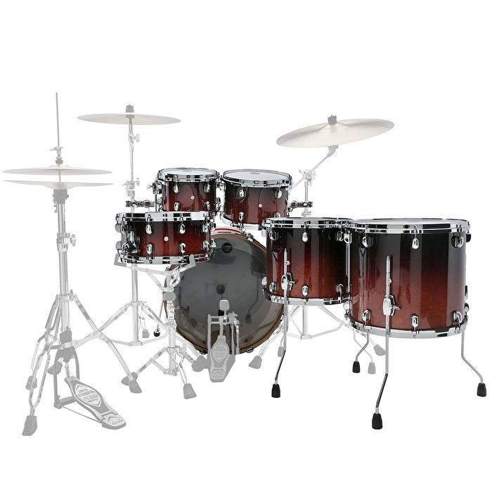 TAMA MBS52RZS-DCF Starclassic Performer Dark Cherry Fade 5 Parça (22B/10T/12T/14F/16F) Akustik Davul Seti