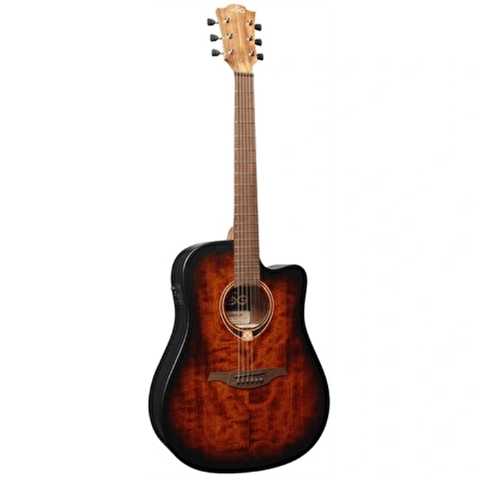 Lag T70DCE-B&B Dread Cut Black & Brown Burst Elektro Akustik Gitar